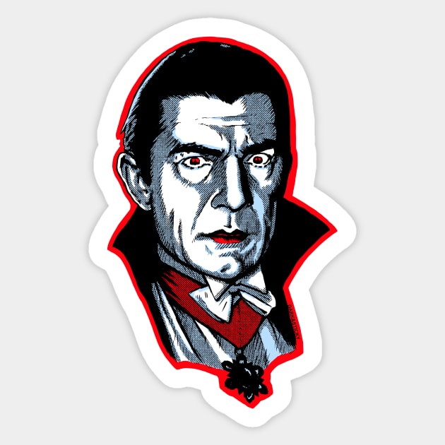 Dracula Bela Lugosi Sticker by Dark & Sticky